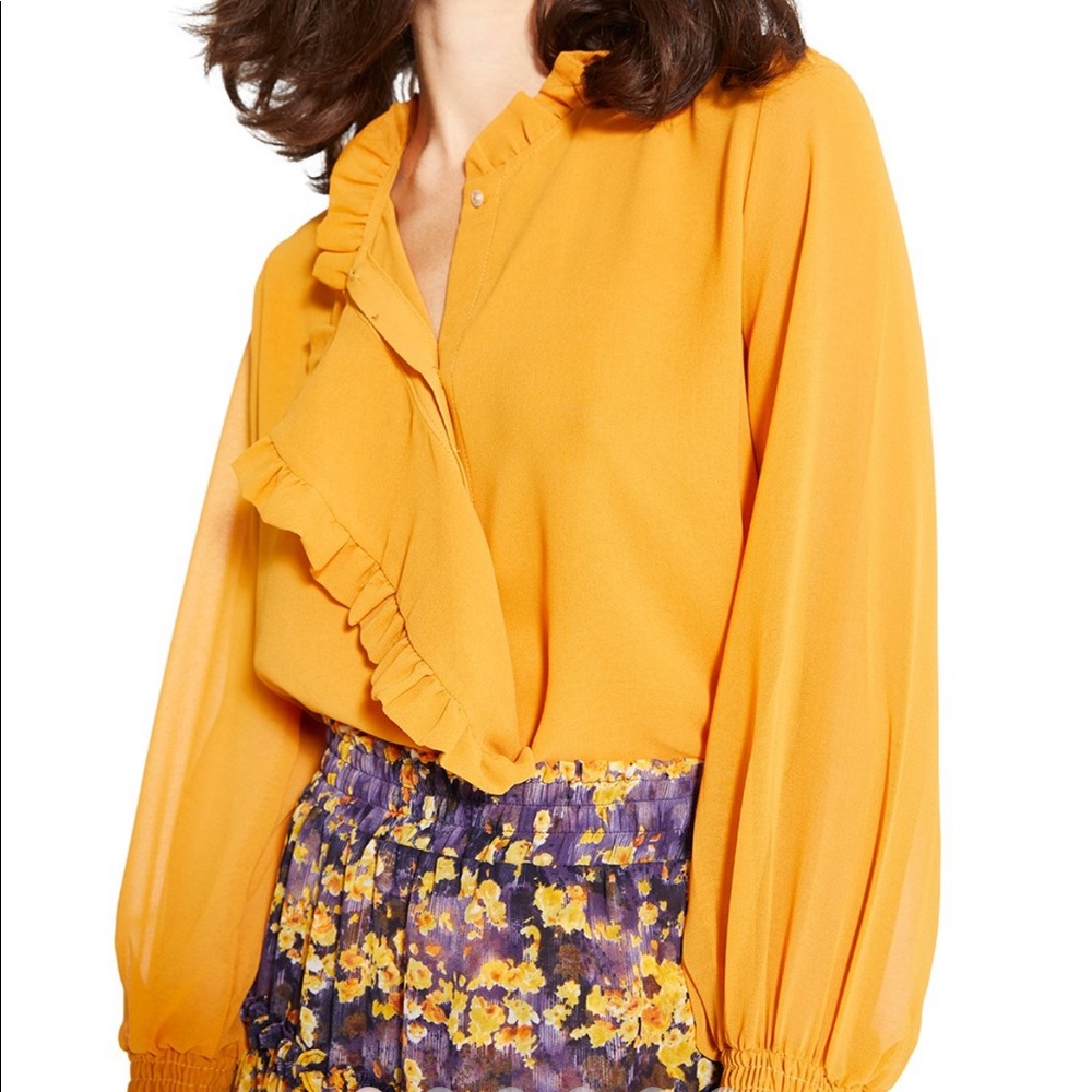 Misa Los Angles NWT Jacinda Mustard Color Blouse
